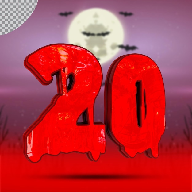 PSD 3d número 20 do halloween