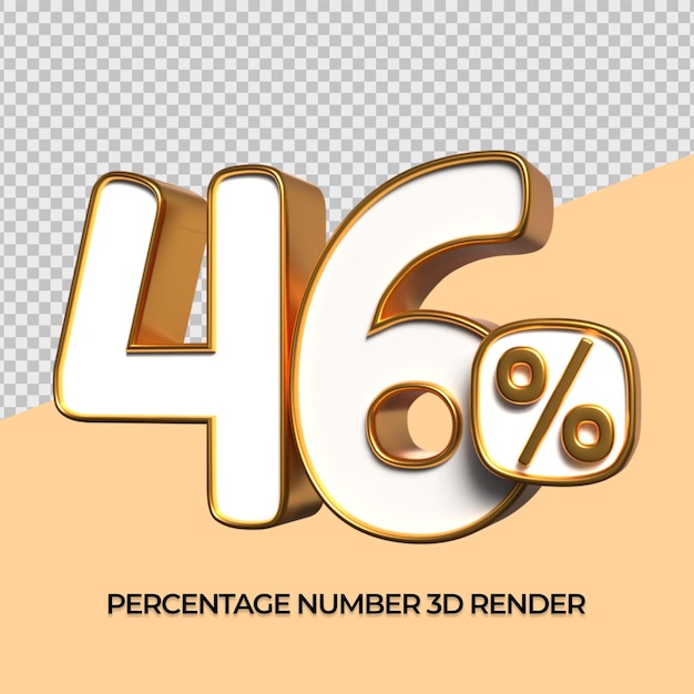 3D número 46 descuento porcentaje de oro para elemento sle informe de descuento