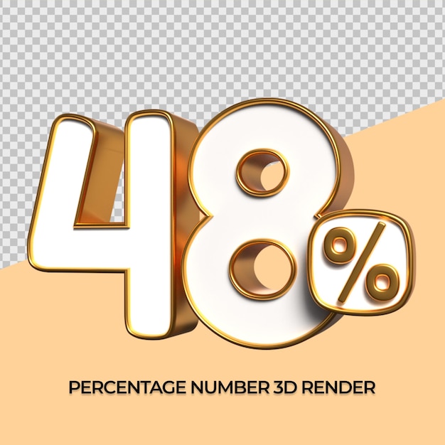 3D número 48 descuento porcentaje de oro para elemento sle informe de descuento