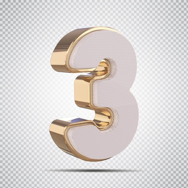 3d número 5 luxo dourado render design criativo