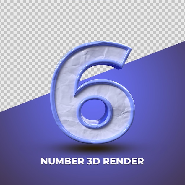 PSD 3d número 6 plástico azul