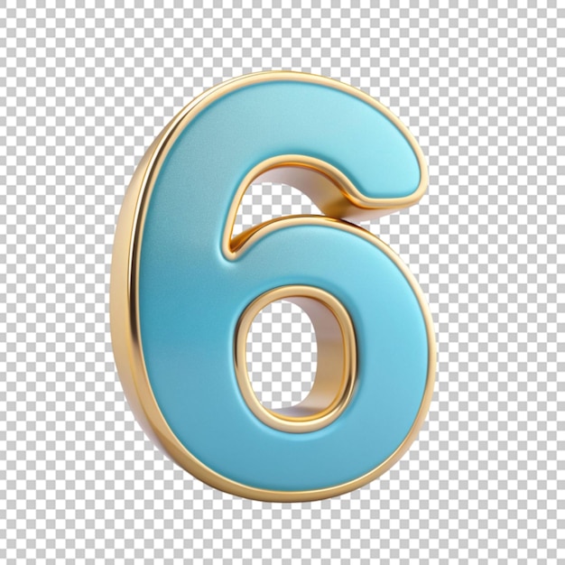 3d número 6 render el lujo