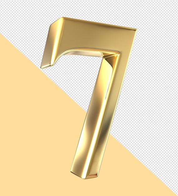 3D numéro 7 luxe doré