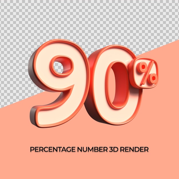 3d número naranja en venta descuento 90 porcentaje número progres