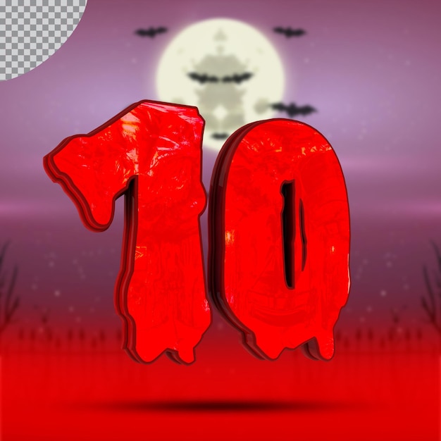 PSD 3d nummer 10 von halloween