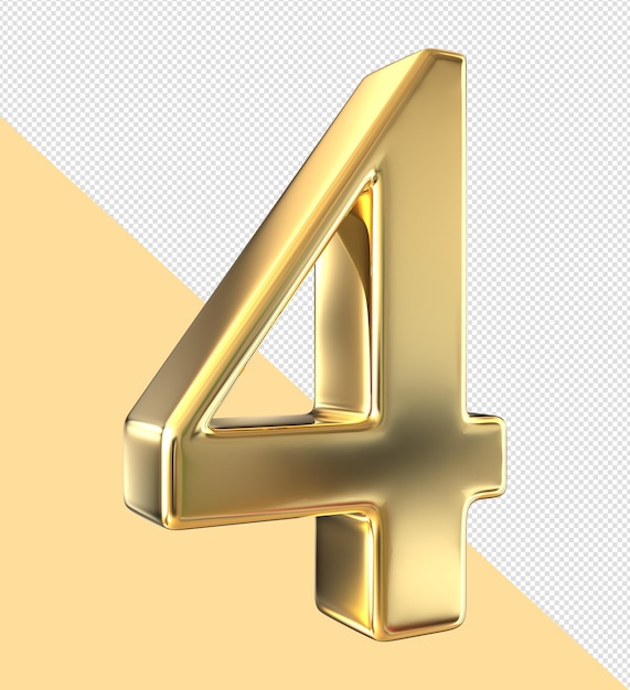3d Nummer 4 goldener Luxus