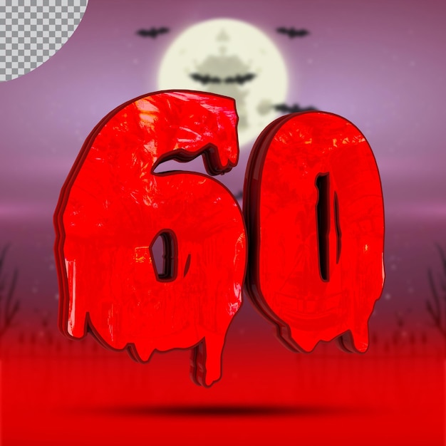 PSD 3d nummer 60 von halloween