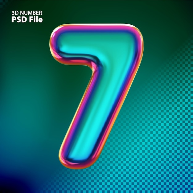 3D Nummer 7 kreativer Render-Luxus