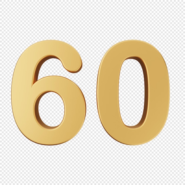 3D-Nummer-Gold-Symbol-Illustration-Rendering