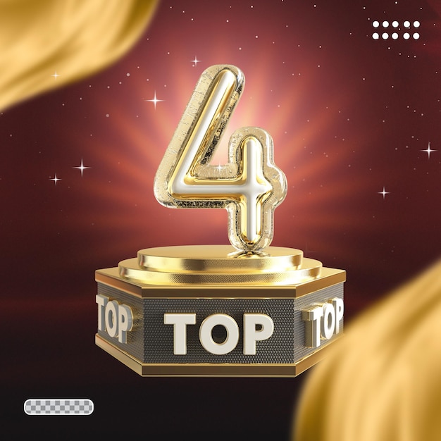 3d nummer top 4 gold mit podest