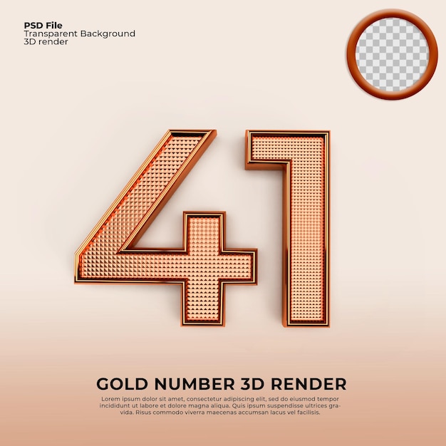 3d-nummern 41 goldluxus