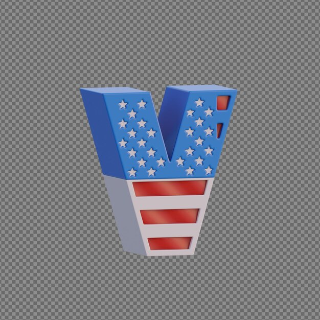 3D-Objekt-Alphabete mit transparentem Hintergrund
