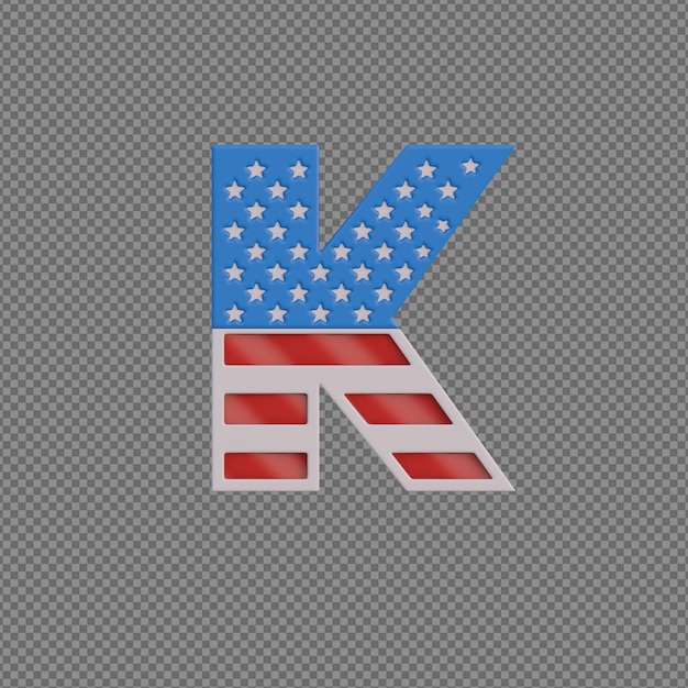 PSD 3d-objekt-alphabete mit transparentem hintergrund
