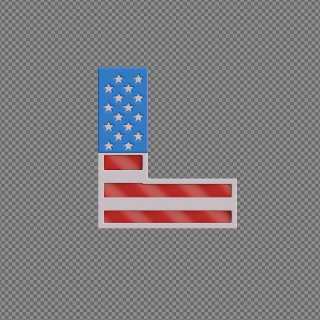 PSD 3d-objekt-alphabete mit transparentem hintergrund