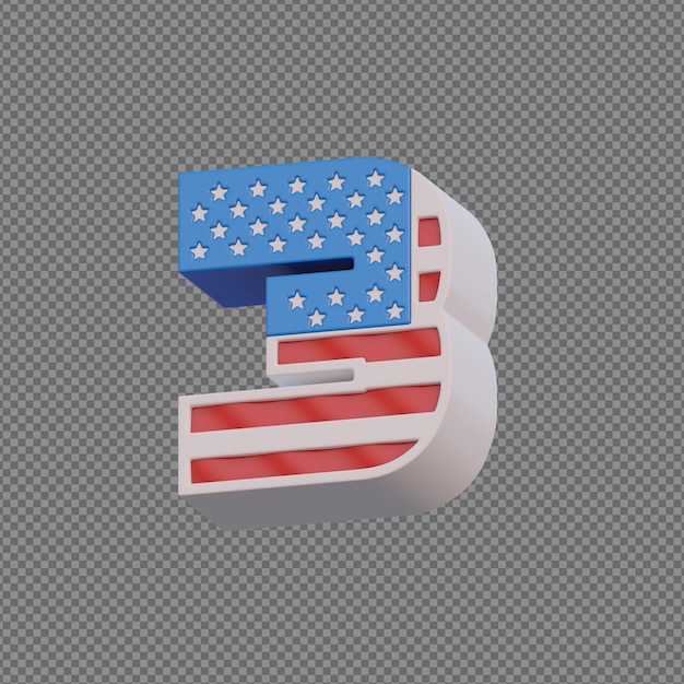 PSD 3d-objekt-alphabete mit transparentem hintergrund