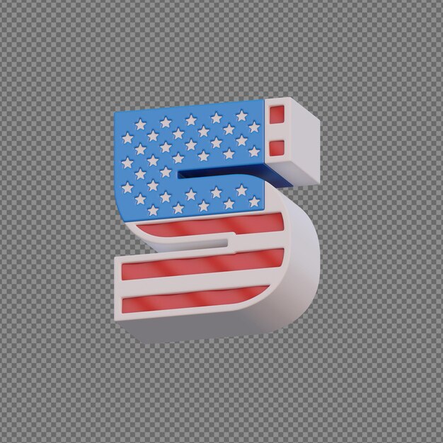 3D-Objekt-Alphabete mit transparentem Hintergrund