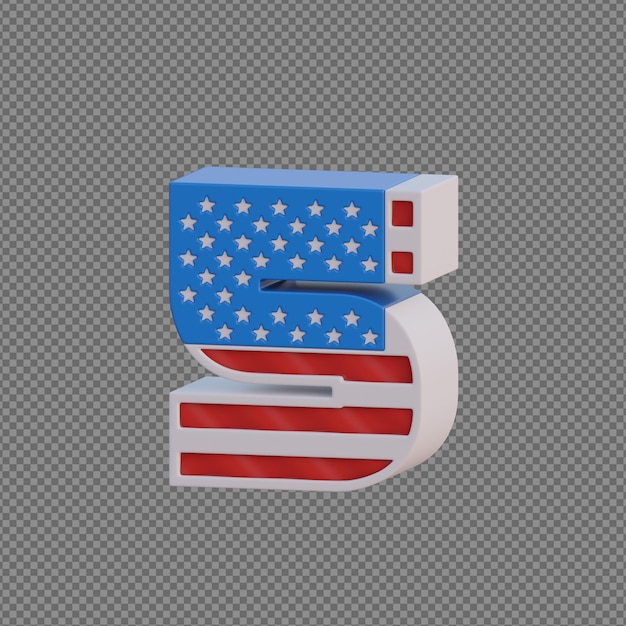 3D-Objekt-Alphabete mit transparentem Hintergrund