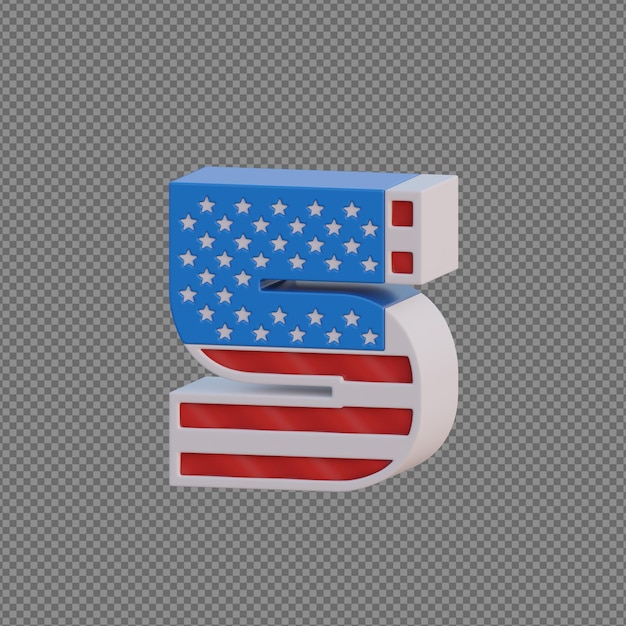 PSD 3d-objekt-alphabete mit transparentem hintergrund