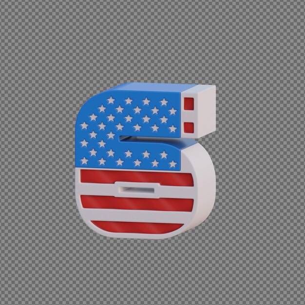 3D-Objekt-Alphabete mit transparentem Hintergrund
