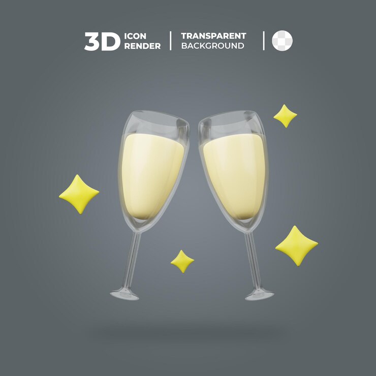 PSD 3d-objekt champagner