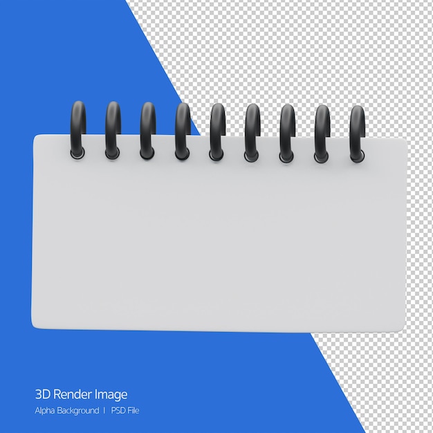 3d-objekt rendering des leeren notizblock-memo-symbols isoliert.