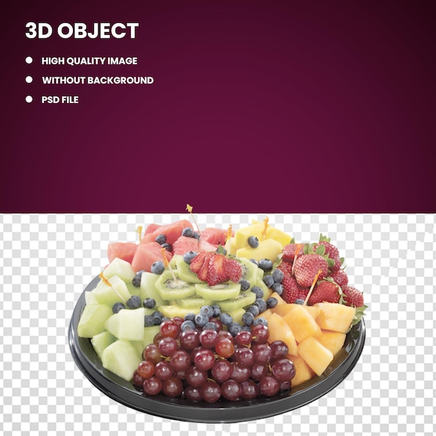 PSD 3d-obsttablett, salatteller