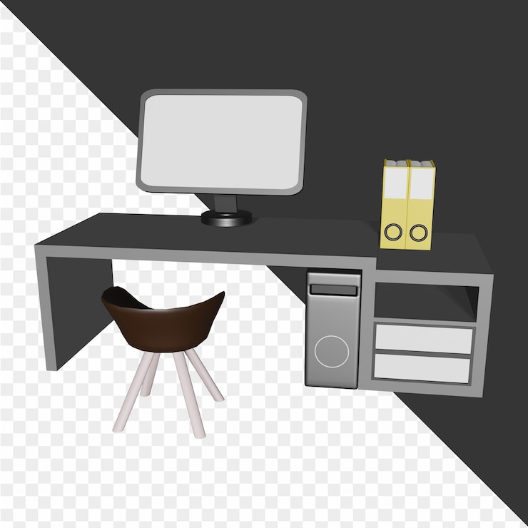 PSD 3d office desk icon