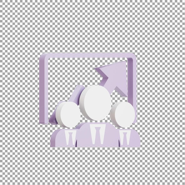 3d office management flat icon