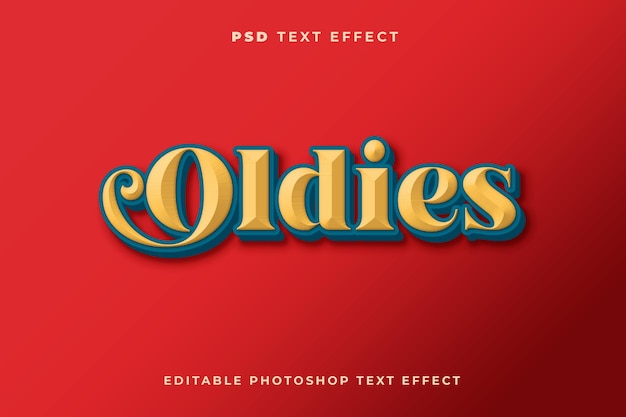 3d oldies texteffektvorlage mit vintage-stil