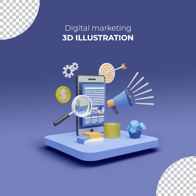 3D-Online-Shopping auf Laptop-Website-Service für digitales Marketing Verkaufskonzept