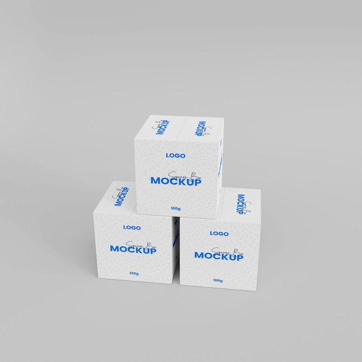 3D Open e Close Square Box Mockup