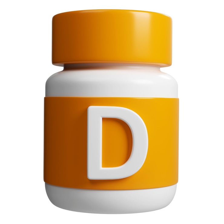 PSD 3d orange and white tube vitamin d mockup tablet pharmacy icon