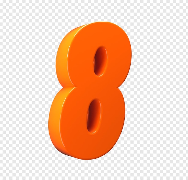 3D-Orange Nummer Acht