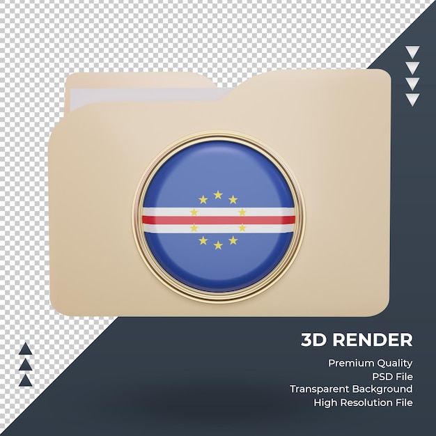 3D-Ordner Kap Verde Flagge Rendering Vorderansicht