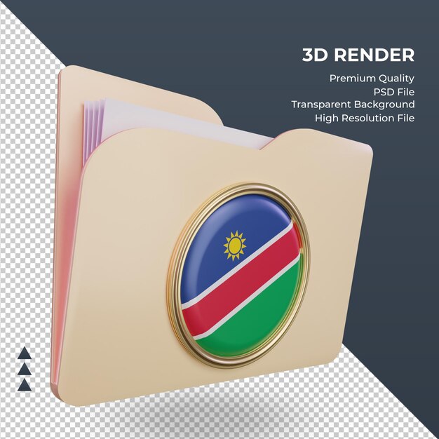 3D-Ordner Namibia Flagge Rendering linke Ansicht