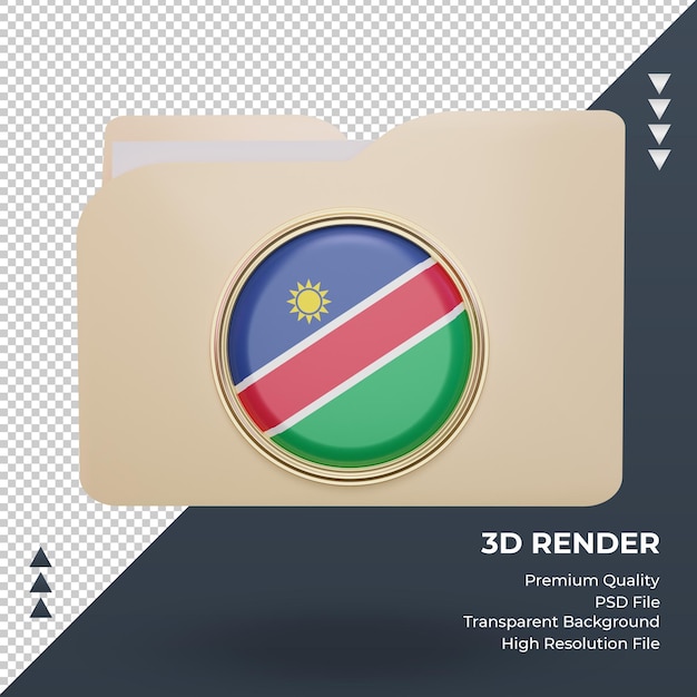 3D-Ordner Namibia Flagge Rendering Vorderansicht