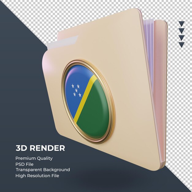 3D-Ordner Salomonen-Flagge, die rechte Ansicht rendert