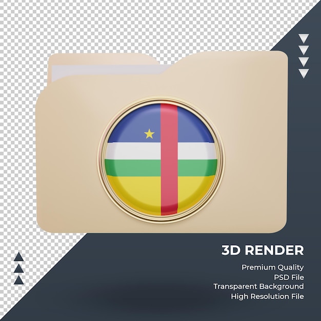 3D-Ordner Zentralafrikanische Republik Flagge Rendering Vorderansicht