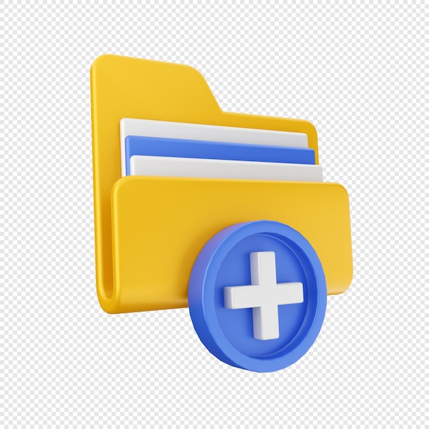 3D-Ordnersymbol-Illustration rendern