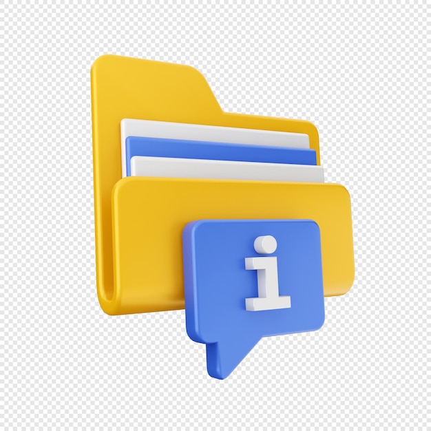 3D-Ordnersymbol-Illustration rendern