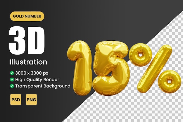 3d oro número 15 por ciento de descuento