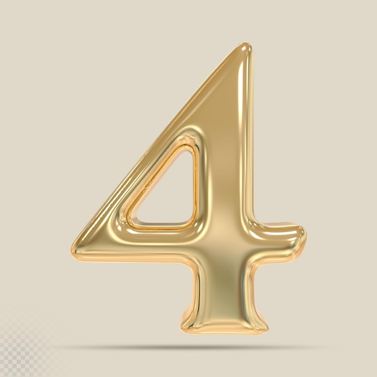 PSD 3d oro número 4