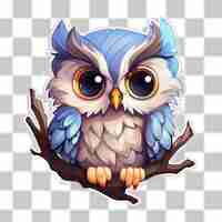 PSD 3d owl sticker clipart sublimação png