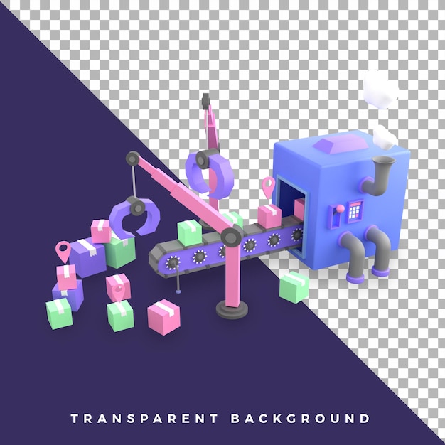 3d pacote pacote máquina ilustração objeto isolado ativos coloridos alta qualidade
