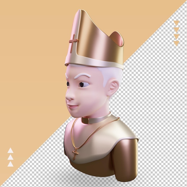 PSD 3d papa pascua icono renderizado vista derecha