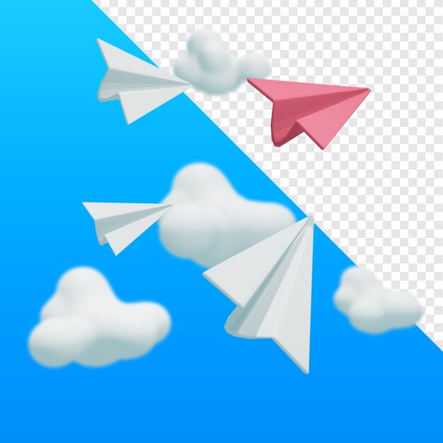 PSD 3d-papierflugzeug-symbol