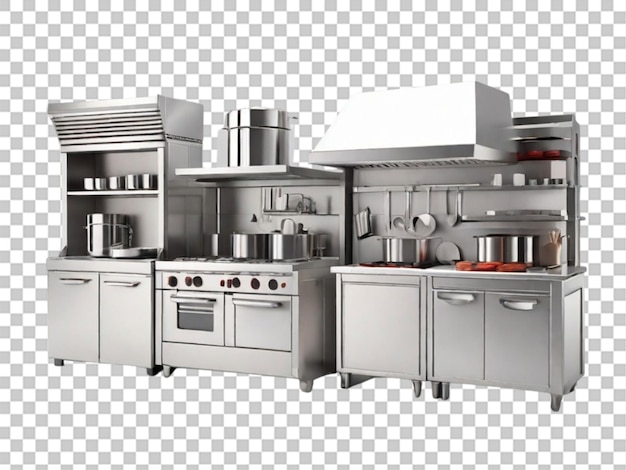 PSD 3d del paquete de cocina comercial sobre un fondo blanco