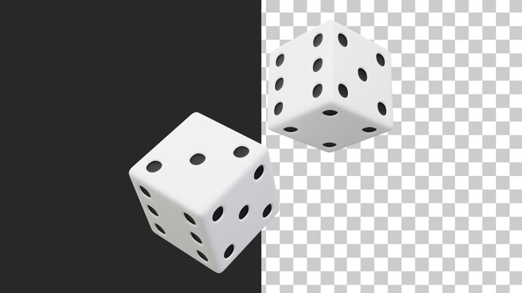 PSD 3d de un par de dados versión 1 en blanco y negro
