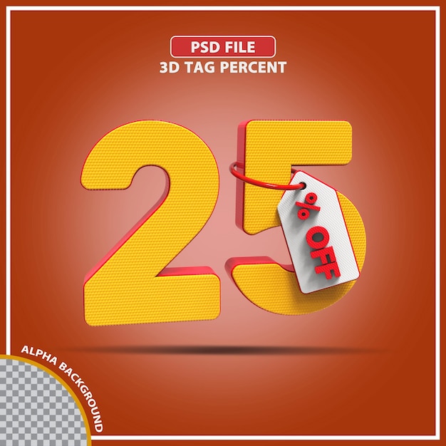 PSD 3d percentagens de oferta de 25 por cento