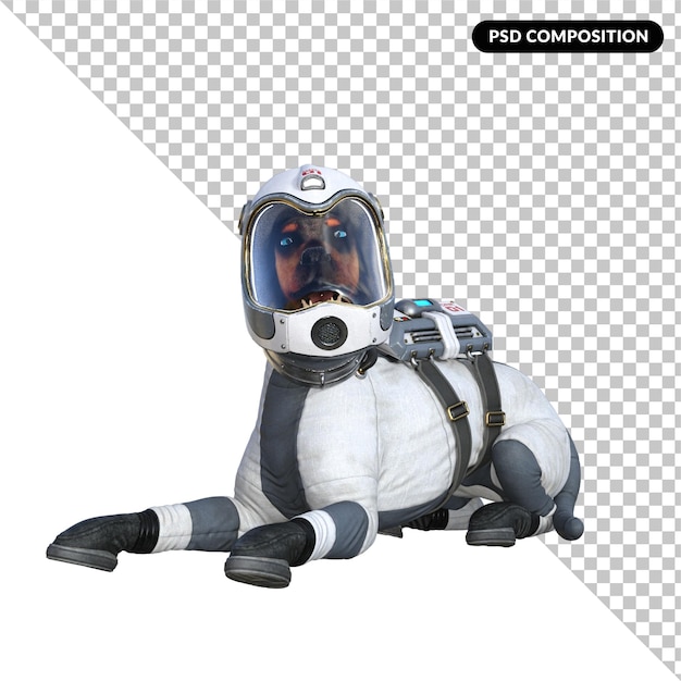 3d perro fresco aislado render 3d
